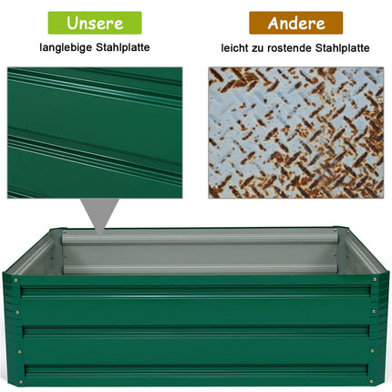 Raised Steel Planter Box for Vegetables and Herbs, 100x30.5x80 cm