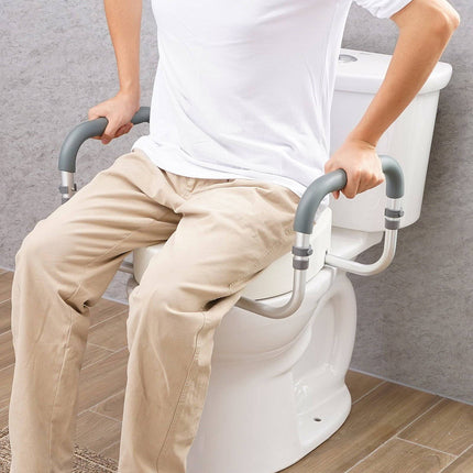 Raised Toilet Seat 3.5 In, 300 lb, Padded Armrests