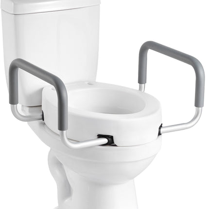 Raised Toilet Seat with Arms, 3.5 in Lift, 300 lb