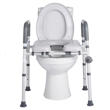 Raised Toilet Seat with Arms, Adjustable Height, 181 kg
