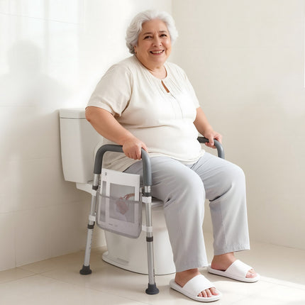 Raised Toilet Seat with Arms, Adjustable Height, 181 kg