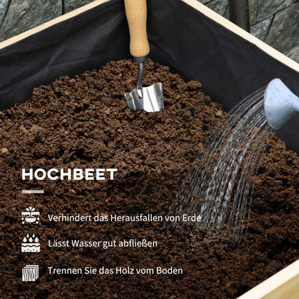 Raised wooden garden bed with cold frame, 86x60x165 cm