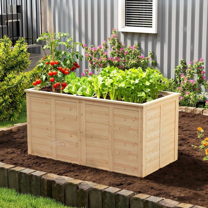 Raised Wooden Garden Bed, 152x77x77 cm, Open Base