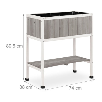 Raised Wooden Planter Box with Removable Liner