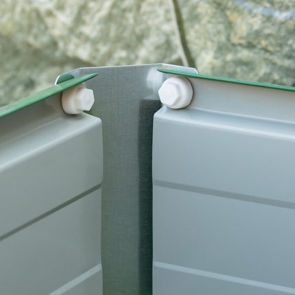 Verhoogd bed van staal tuinbed plantenbak bloembak 183 x 47 x 40 cm met handschoenen in groen voor groenten en bloemen