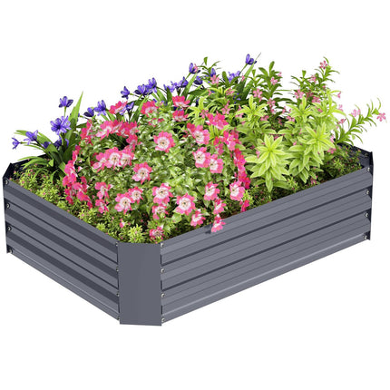 Verhoogd bed van staal, plantenbed, koudframe, tuinbed, bloembak, stapelbaar, plantenbak, groentebed, 120 x 90 x 30 cm voor tuin, balkon, plantenpot voor bloemen, planten, groenten Aosom