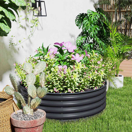Verhoogd bed van staal, plantenbed, koudframe, tuinbed, stapelbaar, bloembak, steekbare plantenbak, 120 x 120 x 43 cm, moestuin voor tuin, balkon, terras, plantenpot voor bloemen, planten