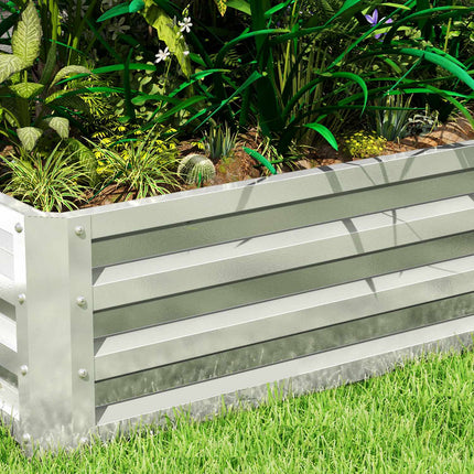 Verhoogd bed van staal, weerbestendig plantenbed, koudframe, tuinbed, bloembak, roestvrij, plantenbak, plantenpot, 120 x 60 x 30,5 cm voor tuin, balkon, groentebed voor bloemen, planten, groenten