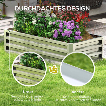 Verhoogd bed van staal, weerbestendig plantenbed, koudframe, tuinbed, bloembak, roestvrij, plantenbak, plantenpot, 120 x 60 x 30,5 cm voor tuin, balkon, groentebed voor bloemen, planten, groenten