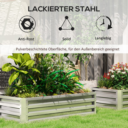 Verhoogd bed van staal, weerbestendig plantenbed, koudframe, tuinbed, bloembak, roestvrij, plantenbak, plantenpot, 120 x 60 x 30,5 cm voor tuin, balkon, groentebed voor bloemen, planten, groenten