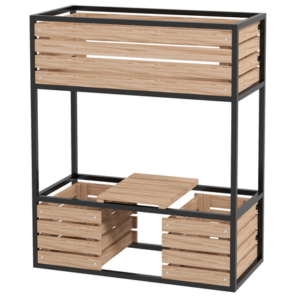 Garden raised bed with shelf, 2-level 83x39x100 cm