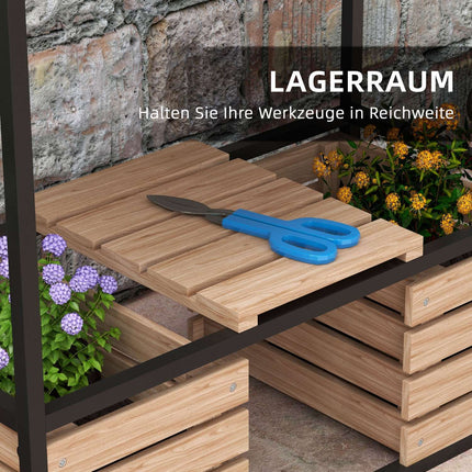 Garden raised bed with shelf, 2-level 83x39x100 cm