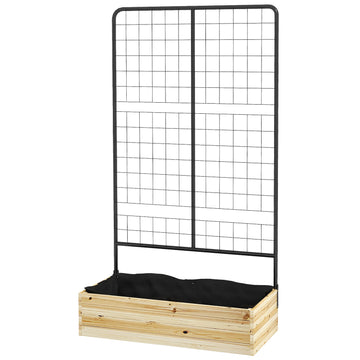 Raised wooden bed with trellis - 80x38x145 cm Planter box