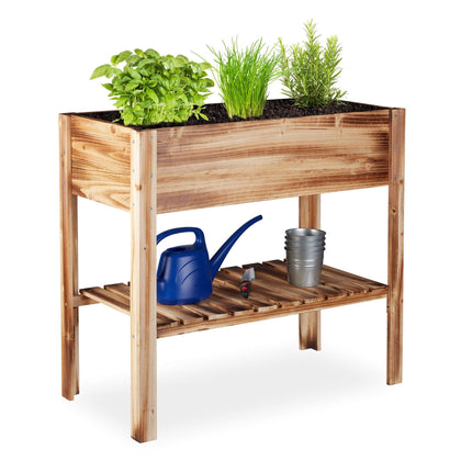 Raised bed wood flamed