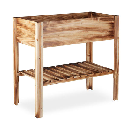 Raised bed wood flamed