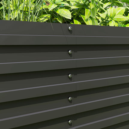 Verhoogd bloembed, weerbestendig, plantenbed, koudframe, tuinbed, plantenpot, plantenbak van gegalvaniseerd staal, bloembak voor terras en tuin, 240 x 60 x 60 cm