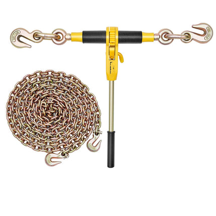 Ratchet Chain Binder Set, 8000 lb, 5/16 in x 12.8 ft, 2 Pack