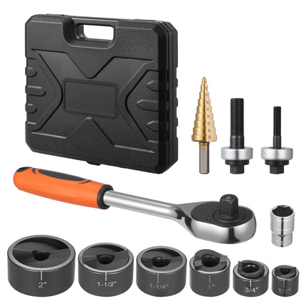 Ratchet Knockout Punch Set, 6 Dies, 12.7–50.8mm