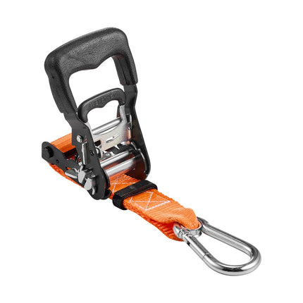 Ratchet Straps 1.5 in x 6 ft, 2-Pack, Carabiner Hooks, 1100 kg