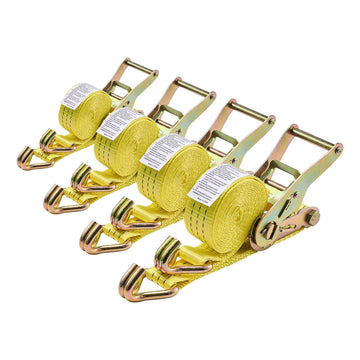Ratchet Straps 4 Pack, 1.5 In x 10 Ft, Double J Hooks