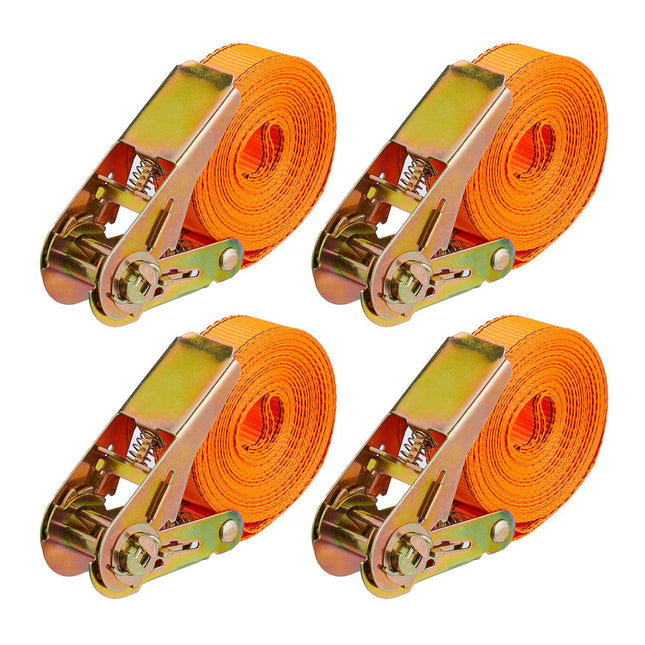 Ratchet Straps Set, 4-Pack, Polyester, Load Securing