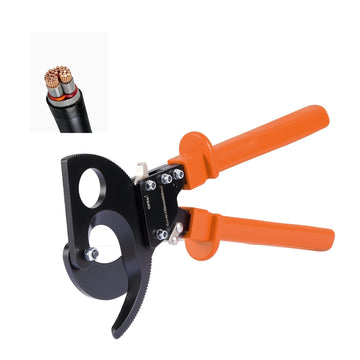 Ratcheting Cable Cutter 800 MCM, Quick-Release, PVC Handles