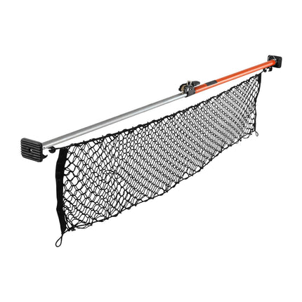 Ratcheting Cargo Bar 40–73 In, Steel, Storage Net