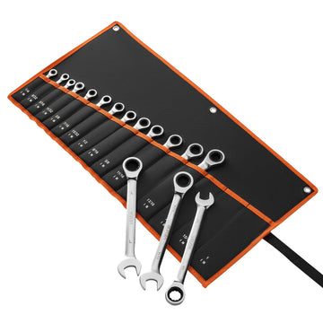 Ratcheting Combination Wrench Set, 16-Piece SAE, 72-Tooth