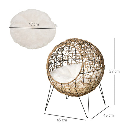 Rat size cave with pillow - Elevated pet bed Ø45x57 cm