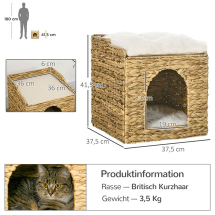 Rat size cave with cushion, 2 levels for cats up to 5 kg