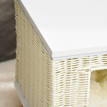 Rattan cave with pillow - natural, beige, white
