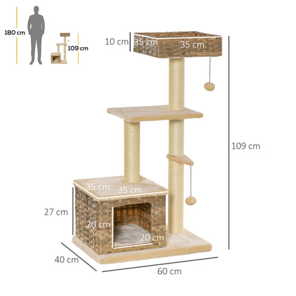 Root tree: Scratching post, cave and toy, 108 cm