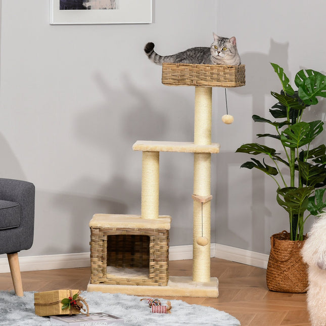 Root tree: Scratching post, cave and toy, 108 cm