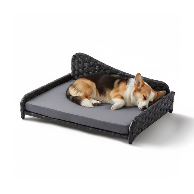Rattan Dog Bed with Cushion – Indoor/Outdoor Use