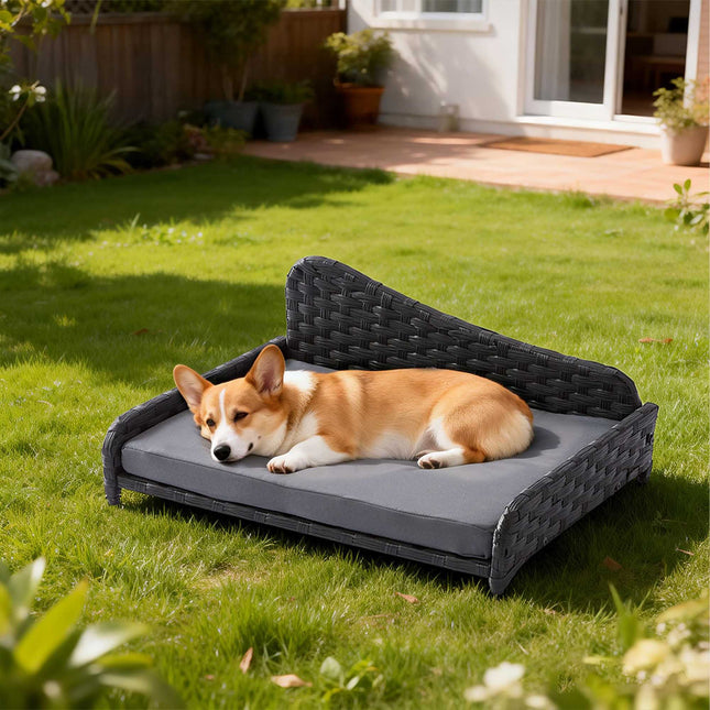 Rattan Dog Bed with Cushion – Indoor/Outdoor Use