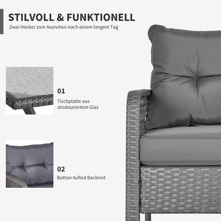 Rattan garden furniture for 4 with sofa and table
