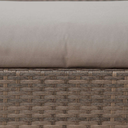 Rattan balcony furniture set - 4-seater sofa, stool & table