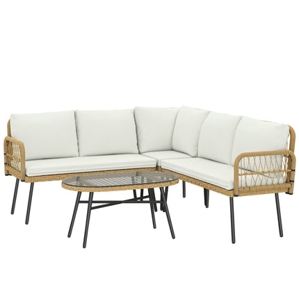 Rattan Garden Furniture Set with Sofa and Table