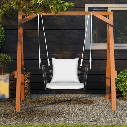 Rattan Hanging Chair, 180 kg, Cushion, Metal Frame