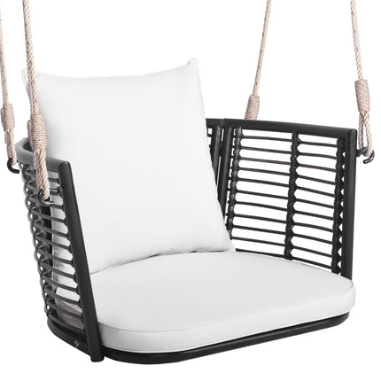 Rattan Hanging Chair, 180 kg, Cushion, Metal Frame