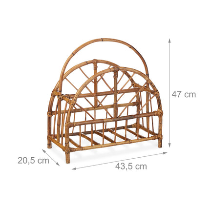 Rattan Newspaper Rack – 2 Compartments, Natural Charm
