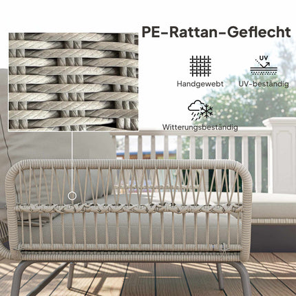 Rattan Outdoor Furniture Set, Weatherproof, Light Grey