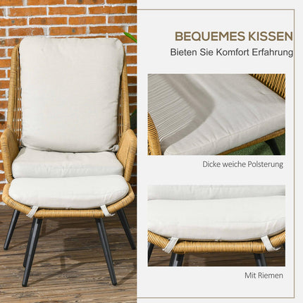 Adjustable Rattan Relax Chair with cushion - outdoor use