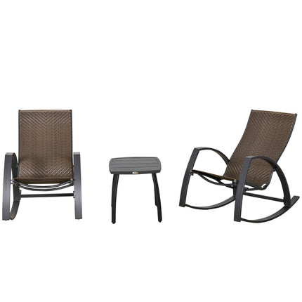Rattan rocking chair set, UV resistant for patios and gardens