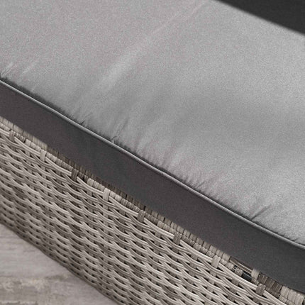 Garden furniture in rattan, 6 parts, metal frame, gray