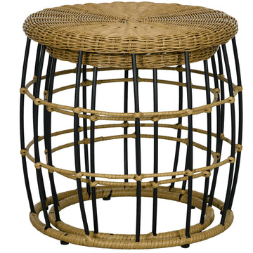 Stackable rattan coffee tables, set of 2 - Khaki, garden use