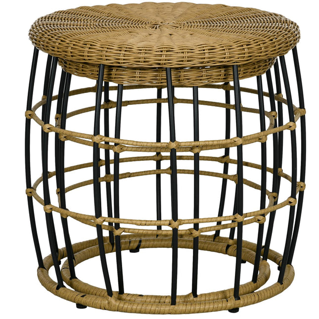 Stackable rattan coffee tables, set of 2 - Khaki, garden use