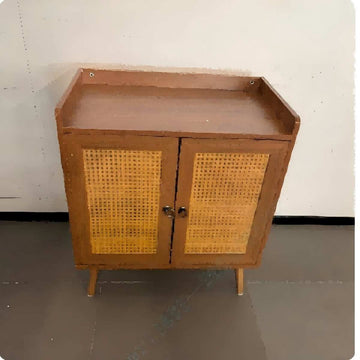 Rattan Sideboard Buffet Cabinet with Adjustable Shelf, Brown
