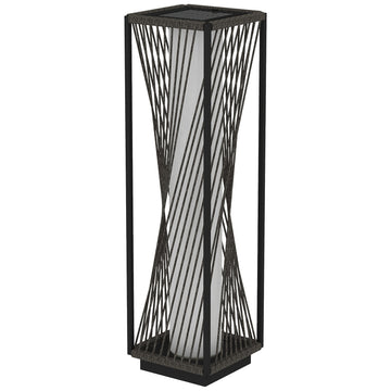 Rattan Solar Floor Lamp, Boho Style with light sensor, waterproof
