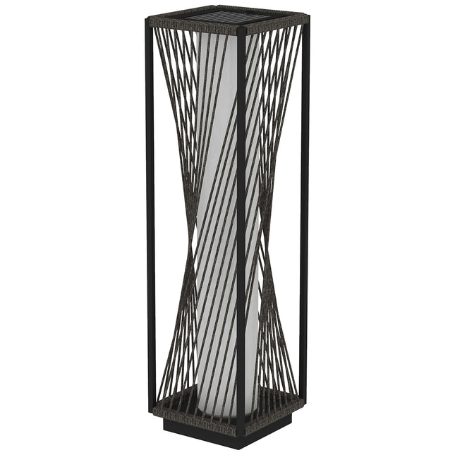 Rattan Solar Floor Lamp, Boho Style with light sensor, waterproof